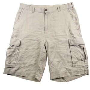 Jos. A. Bank Linen Cargo Shorts Outdoor‎ Casual Beige Mens Size 36W